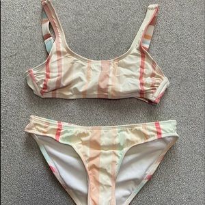 stripped bikini bottoms and top